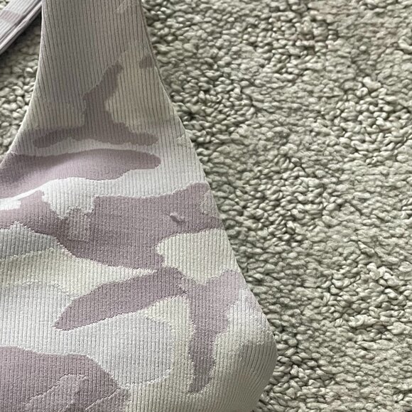 Lululemon PINK PURPLE CAMO LUXTREME RIBBED SET Energy Bra Long Line + Leggings 4 - Picture 14 of 15